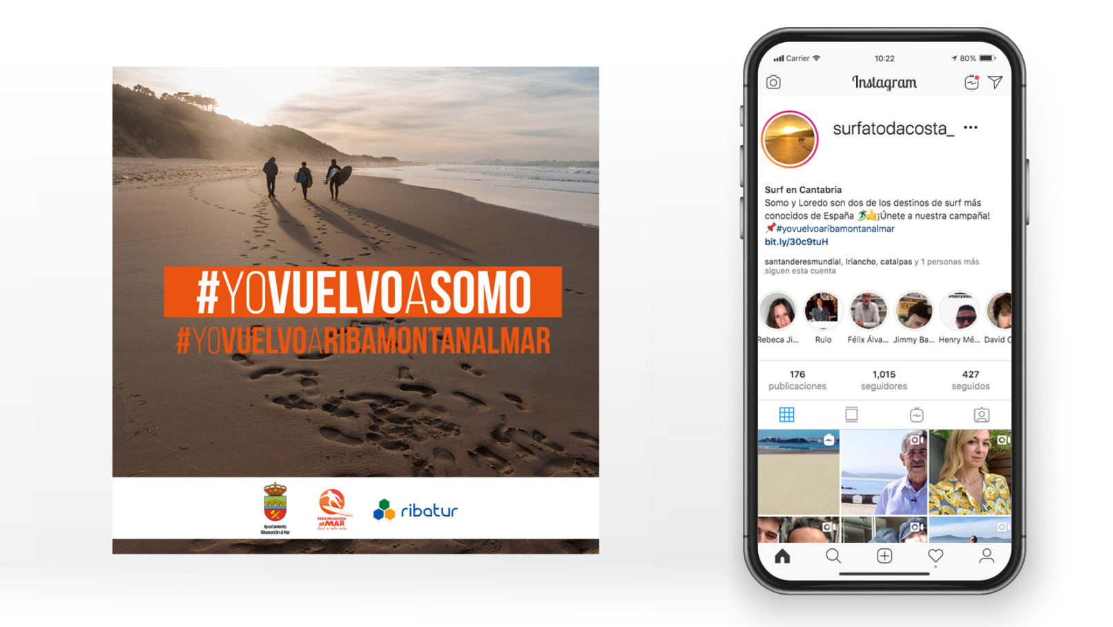 Campaña en redes sociales para la promoción turistica del Ayuntamiento de Ribamontán al Mar #yovuelvoaribamontanalmar