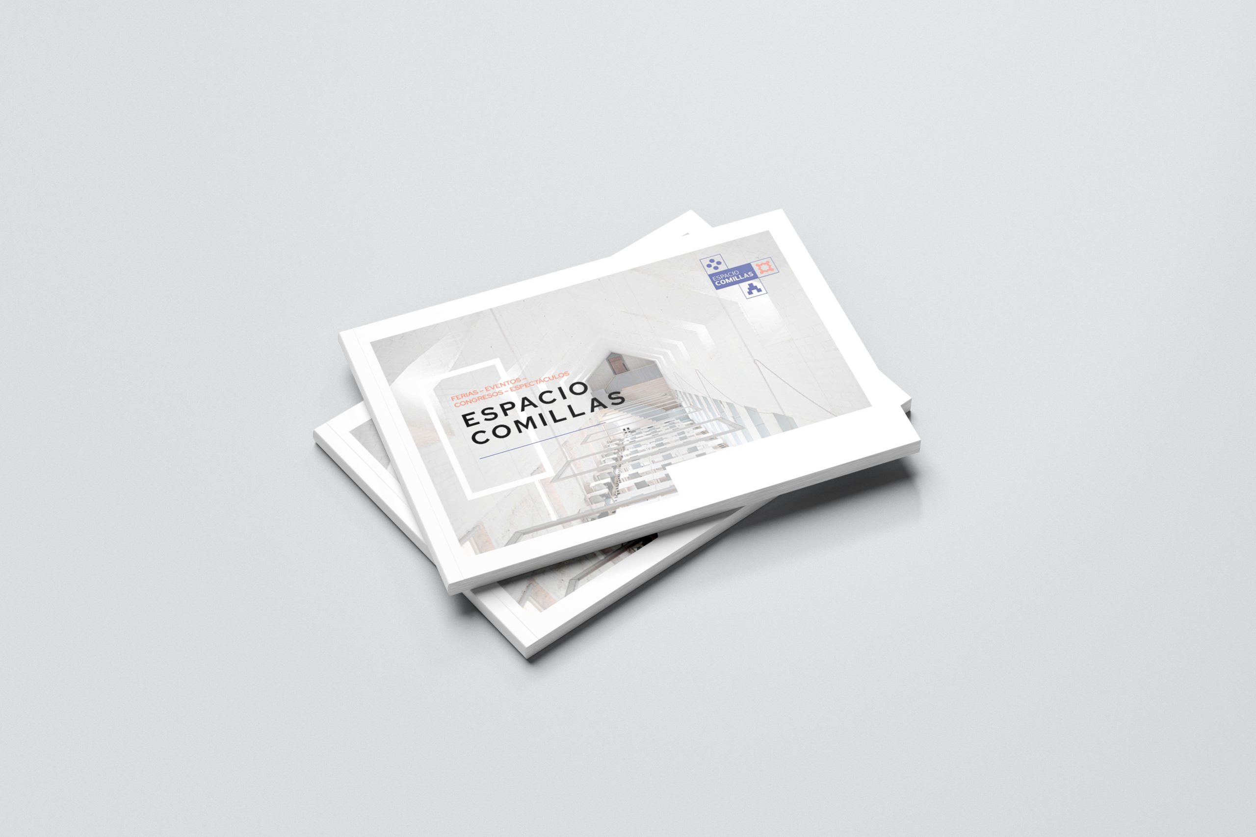 Portada de dossier comercial diseñado para Espacio Comillas Portada de dossier comercial diseñado para Espacio Comillas