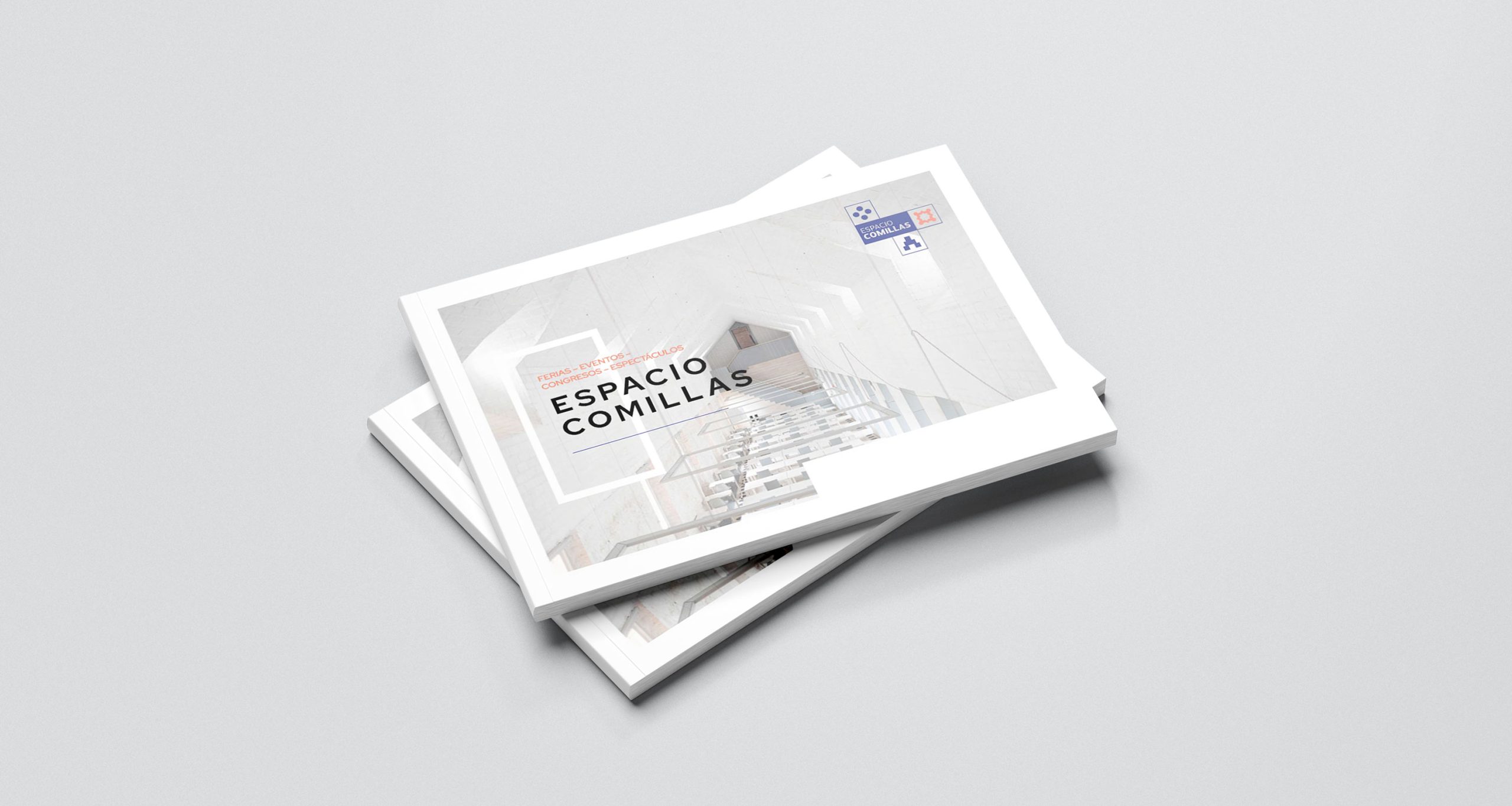 Portada de dossier comercial diseñado para Espacio Comillas Portada de dossier comercial diseñado para Espacio Comillas